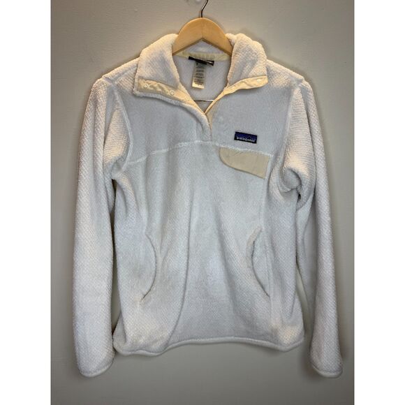 Patagonia Women's Size S White Cream Re-Tool Snap-T Fleece Pullover Jacket EUC - Picture 3 of 8